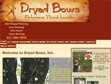 Tablet Screenshot of dryadbows.com